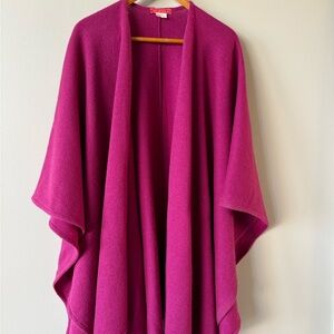 Vintage Halston III Open Poncho 100% Wool Knitted Sleeveless Cape Travel Wrap